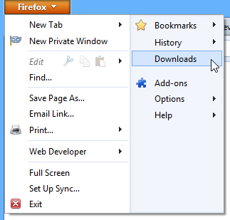Firefox download manager